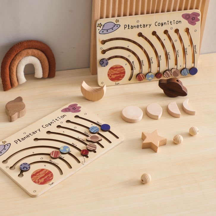 Bảng Đồ Chơi Xếp Hình Hệ Mặt Trời Nhiều Tầng Hình Phi Hành Gia Mặt Trời Cho Bé