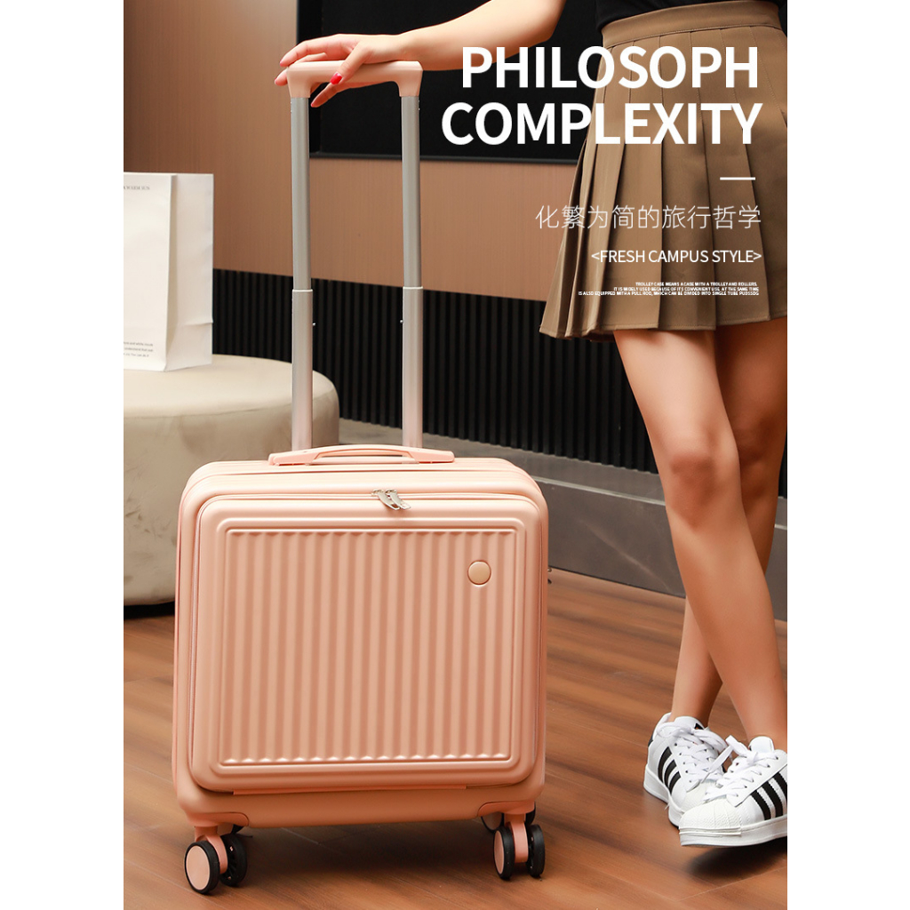 Vali xách tay 18 inch khóa 3 số bảo mật Vali size 18 dáng vuông bề mặt nhám chống trầy xước