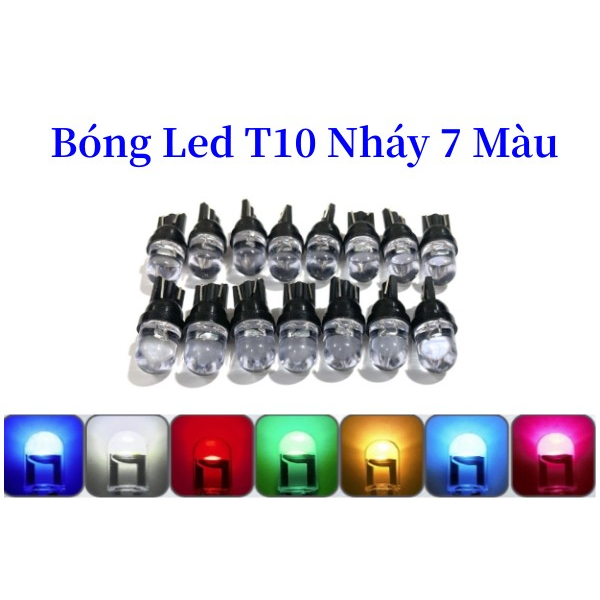 1 Đèn LED T10 7 Màu Siêu Sáng