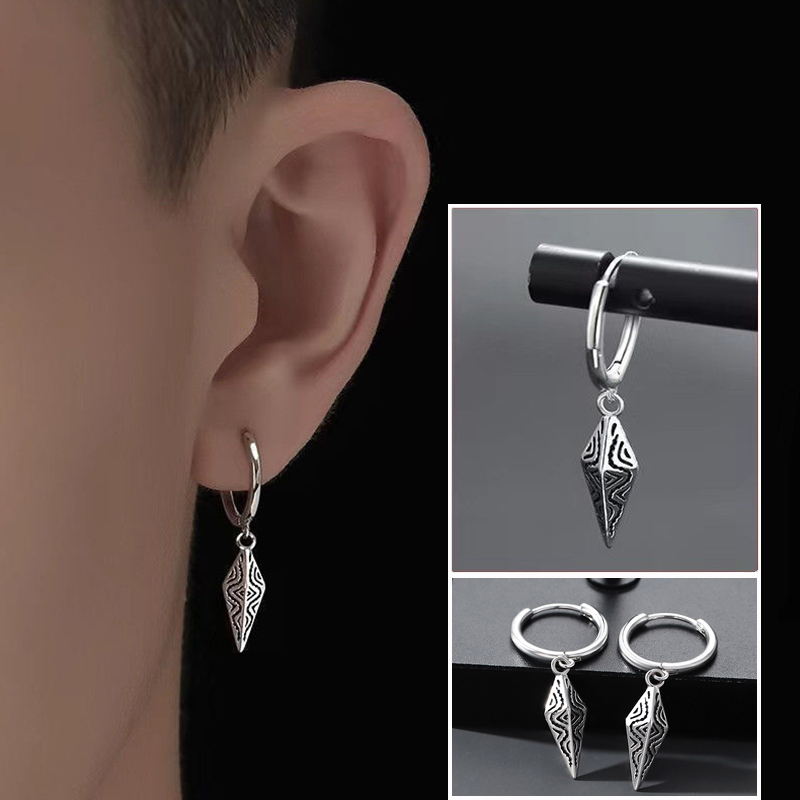 Đôi Khuyên Tai Kim Loại Phong Cách Vintage Thời Trang Cho Nam Nữ