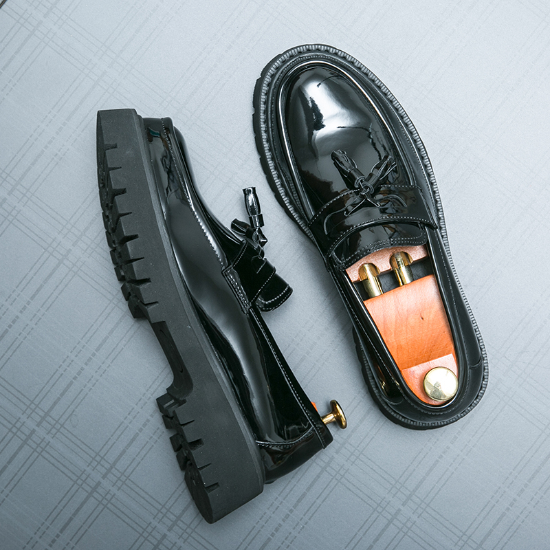 Giày Lười Da Đế Dày Phối Tua Rua Thời Trang Công Sở Cho Nam