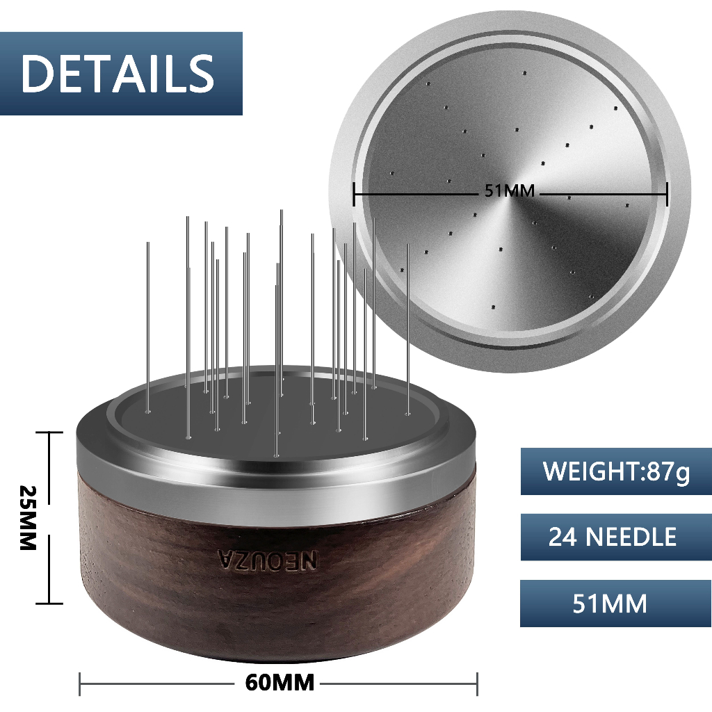 Máy Khuấy Cà Phê Espresso 51mm WDT 24 Kim Tiện Dụng