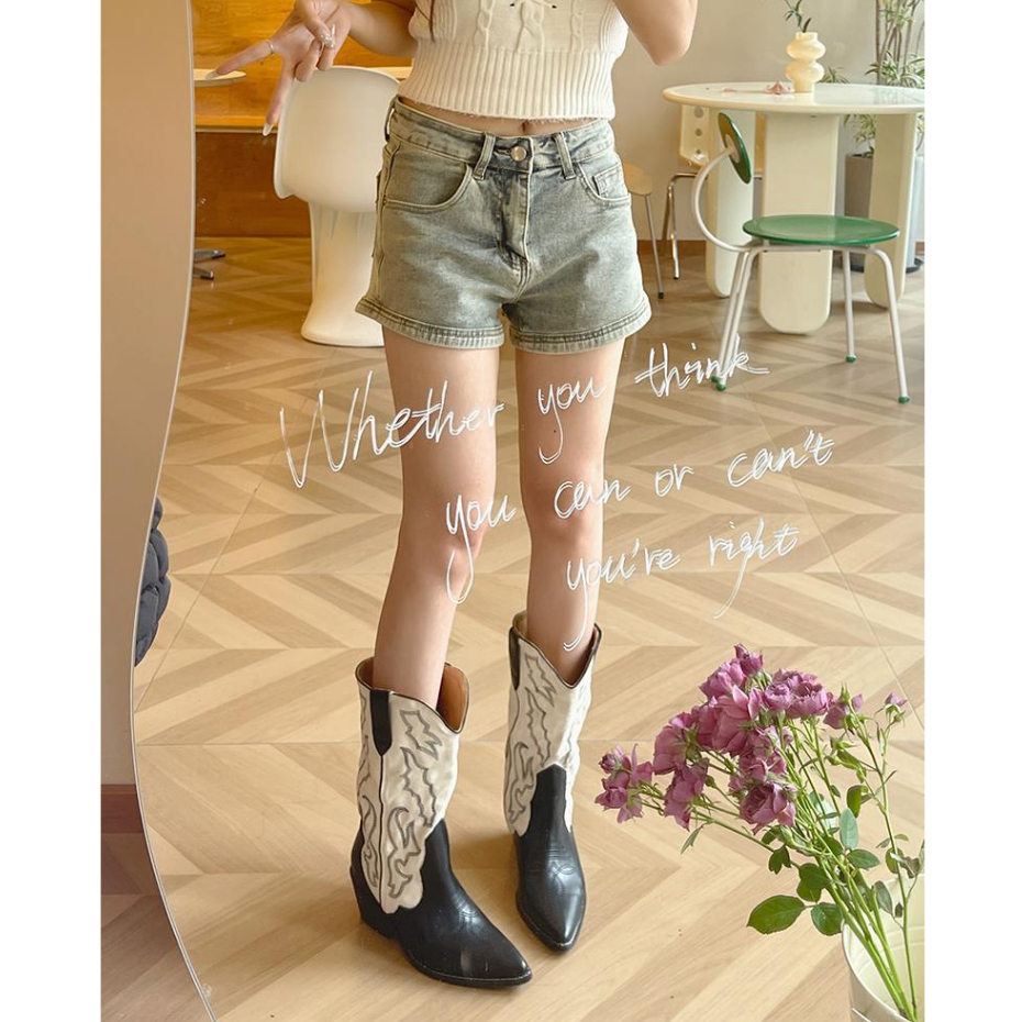 Giày Bốt Cổ Thấp Thời Trang Hàn Quốc Dễ Thương Cho Nữ