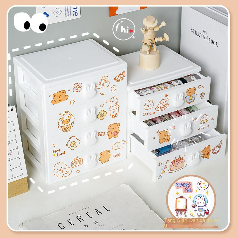 Hộp Đựng Mỹ Phẩm Để Bàn Dạng Ngăn Kéo Cỡ Nhỏ Kiểu Xiaohongshu Dễ Thương