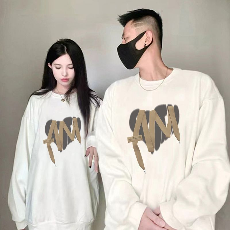 ihkke Áo Khoác Nỉ Màu Đen Cổ Tròn Cỡ Lớn 100% cotton Thời Trang Hàn Quốc Cho Cặp Đôi