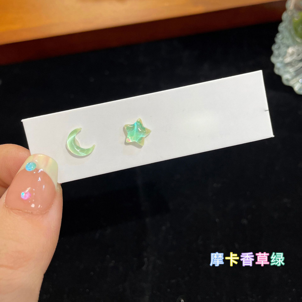Set 7 Cặp Bông Tai Hình Mặt Trăng Ngôi Sao Nhiều Màu Sắc Thời Trang Cho Nữ