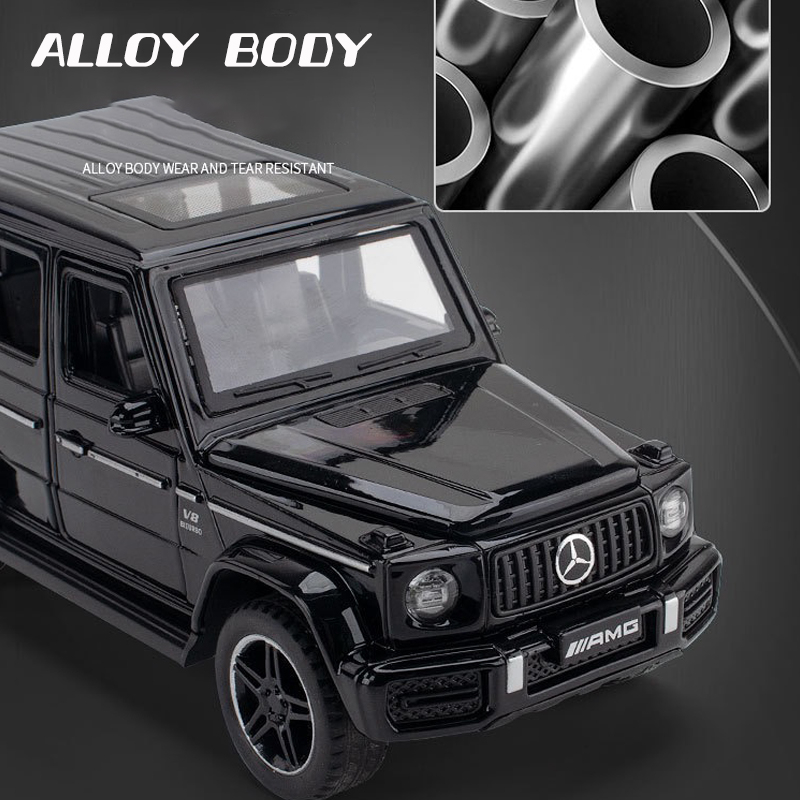 Mô Hình Xe Hơi Benz G63 Trailer Tỉ Lệ 1: 32 Bằng Hợp Kim Có Đèn Và Âm Thanh