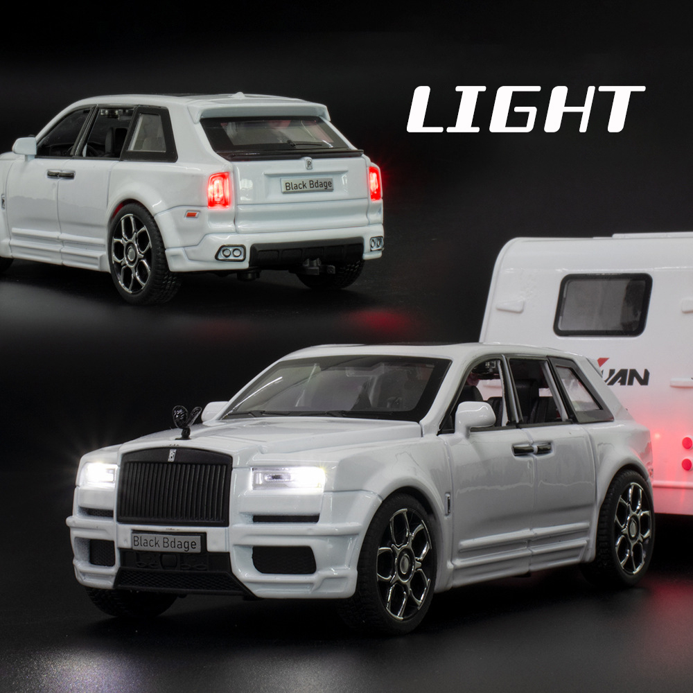 Mô Hình Xe Tải Royce Cullinan Trailer Tỉ Lệ 1: 32 Bằng Hợp Kim Có Đèn Và Nhạc Cho Bé Trai