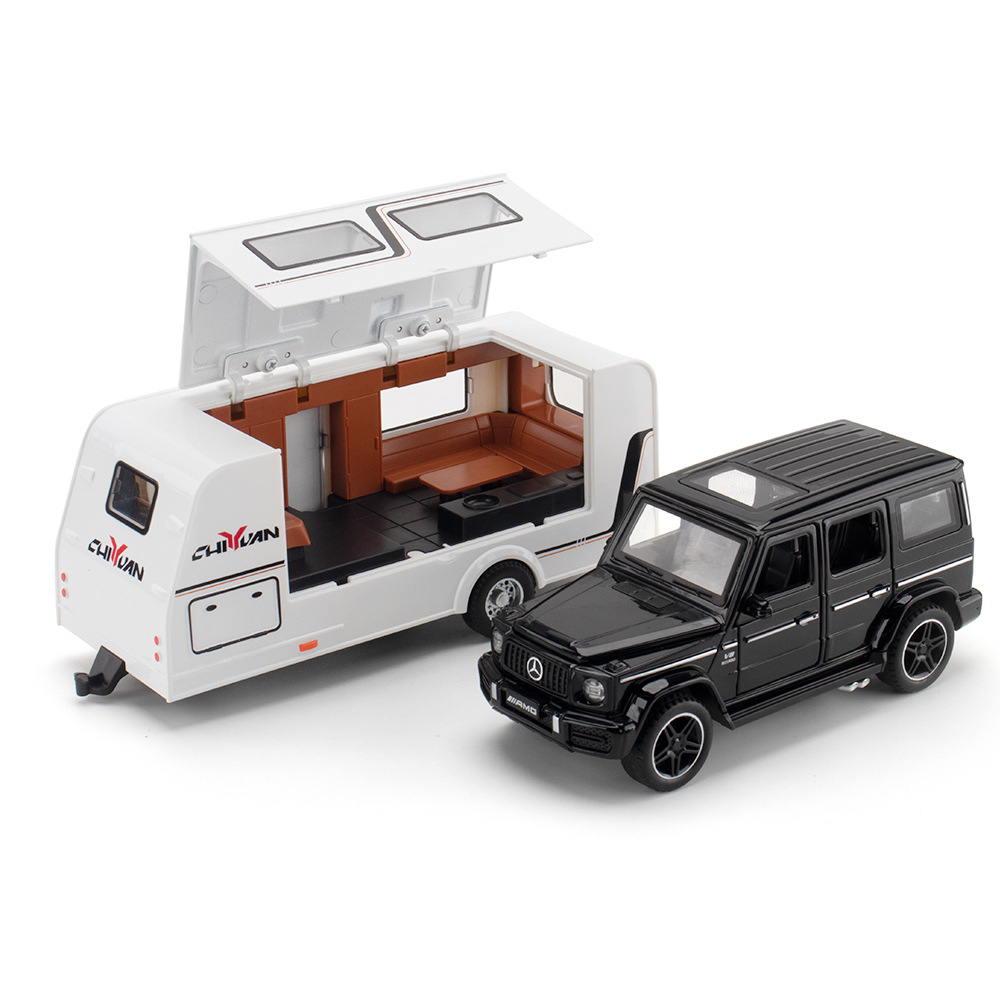 Mô Hình Xe Hơi Benz G63 Trailer Tỉ Lệ 1: 32 Bằng Hợp Kim Có Đèn Và Âm Thanh