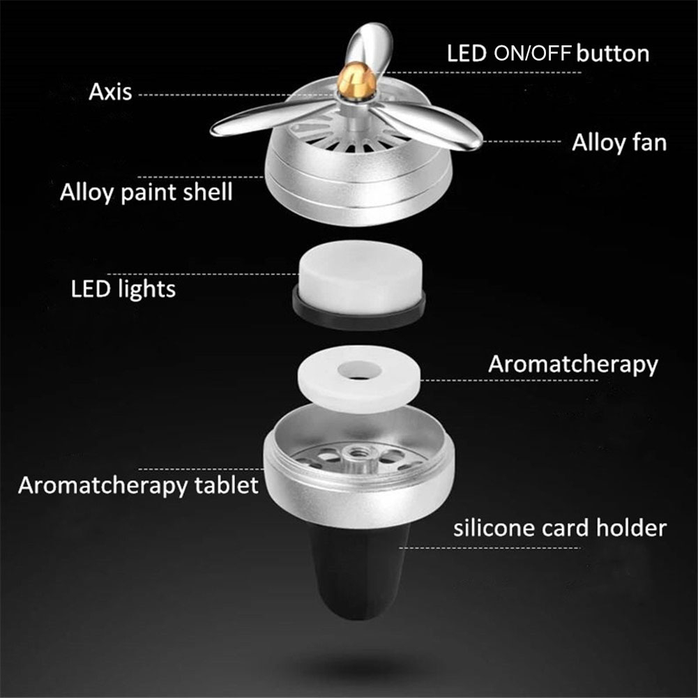 Kẹp nước hoa gắn lưới thoát khí điều hòa có đèn LED cho ô tô