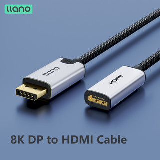 Cáp chuyển đổi llano 8k dp sang hdmi 8k / 60hz 4k 2k 8k cho màn hình / laptop / pc / switch ps4 ps5