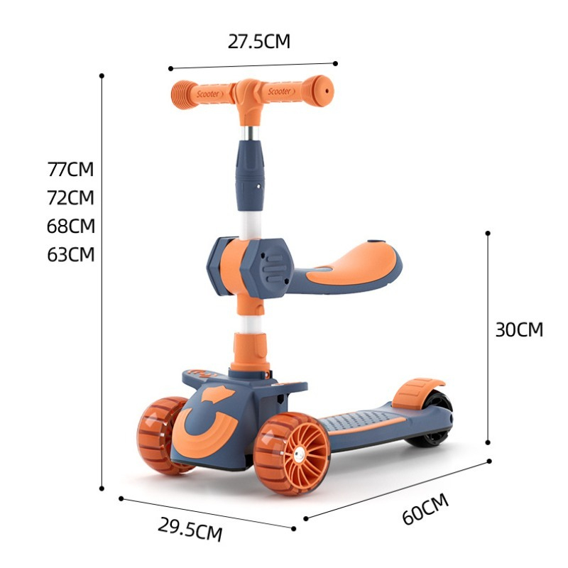 Mô Hình Xe scooter Ba Trong Một Cho Bé 2-3 - 8 Tuổi