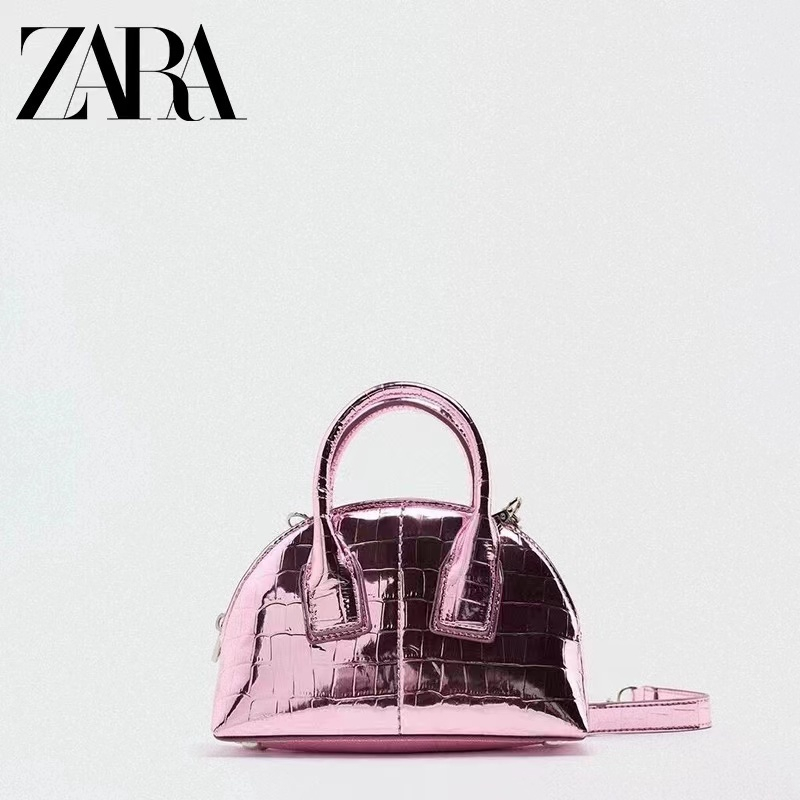 Zara Túi Xách Da Bóng Phối Dây Xích Thời Trang 2023 Dành Cho Nữ