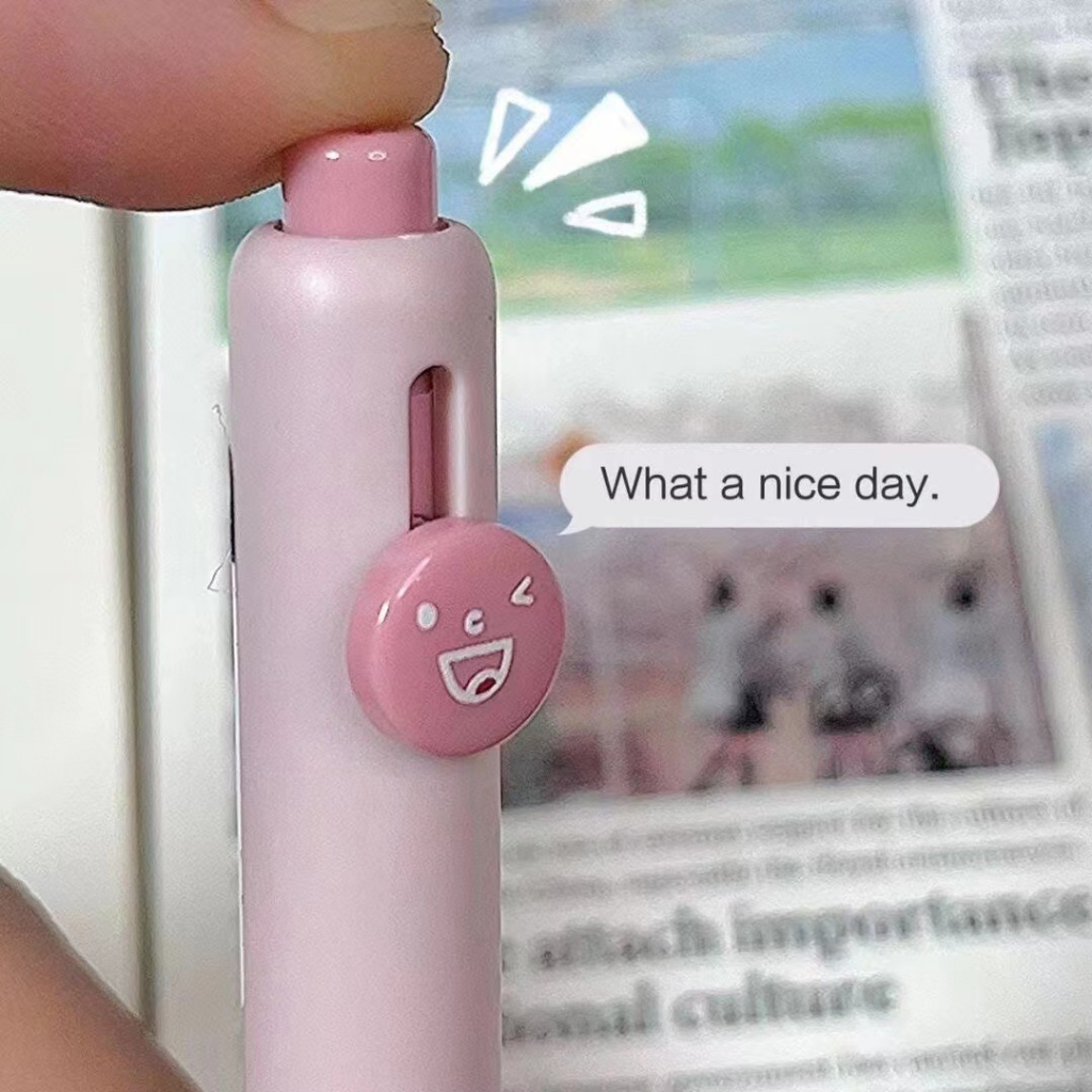 Bút Mực Gel Ngòi 0.5MM In Hình Biểu Tượng Cảm Xúc Dễ Thương