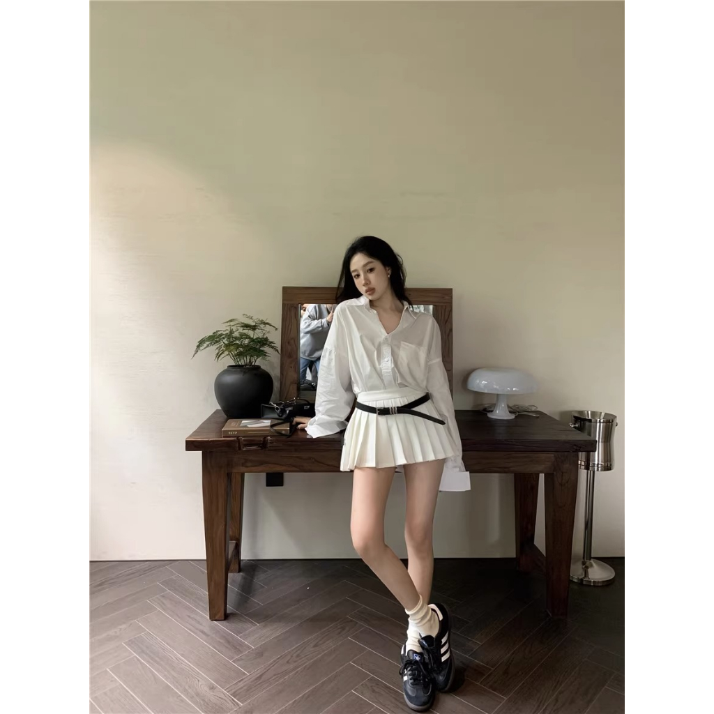 Honypove Áo Sơ Mi Tay Dài Chống Nắng Dáng Rộng Thời Trang Mùa Hè Phong Cách Hàn Quốc Cho Nữ