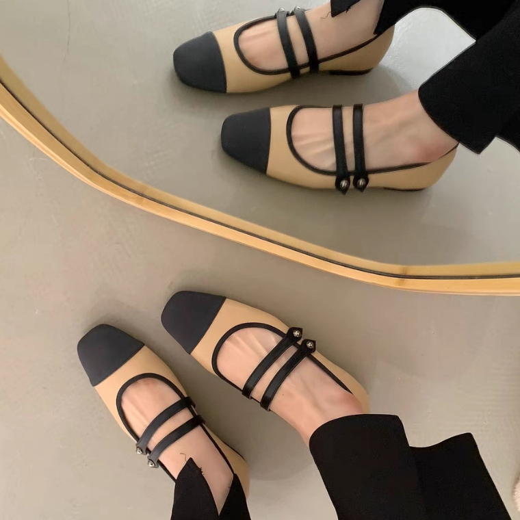 YAOLI  Giày Búp Bê Đế Bằng Phong Cách Mary Jane Hàn Quốc