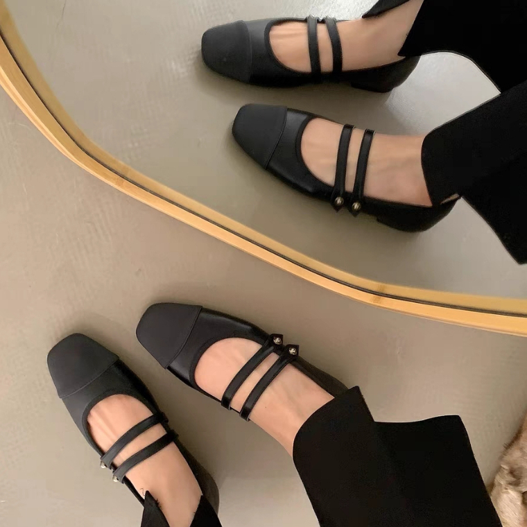 YAOLI  Giày Búp Bê Đế Bằng Phong Cách Mary Jane Hàn Quốc