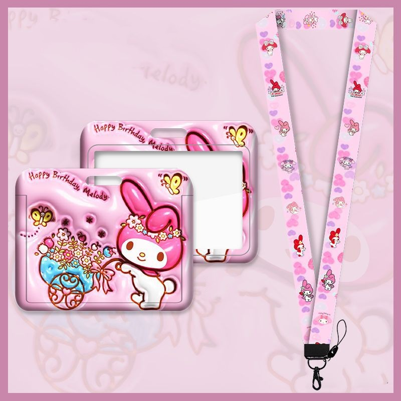 Dây Đeo Thẻ ID / Thẻ ID Họa Tiết Melody Kuromi Dâu Tây Hoạt Hình Dễ Thương