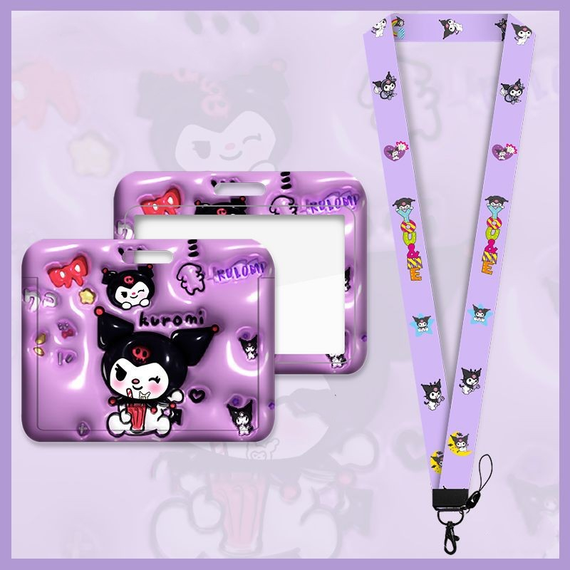 Dây Đeo Thẻ ID / Thẻ ID Họa Tiết Melody Kuromi Dâu Tây Hoạt Hình Dễ Thương