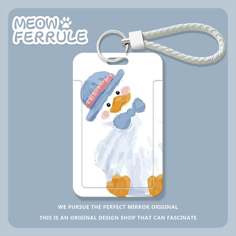 Hoạt Hình Dây Đeo Thẻ id Họa Tiết Hoa Động Vật Dễ Thương Kèm Dây Đeo Tay Tiện Dụng