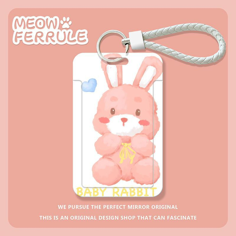 Hoạt Hình Dây Đeo Thẻ id Họa Tiết Hoa Động Vật Dễ Thương Kèm Dây Đeo Tay Tiện Dụng