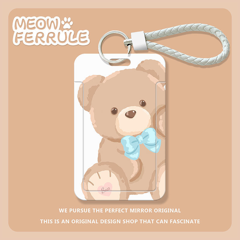 Hoạt Hình Dây Đeo Thẻ id Họa Tiết Hoa Động Vật Dễ Thương Kèm Dây Đeo Tay Tiện Dụng