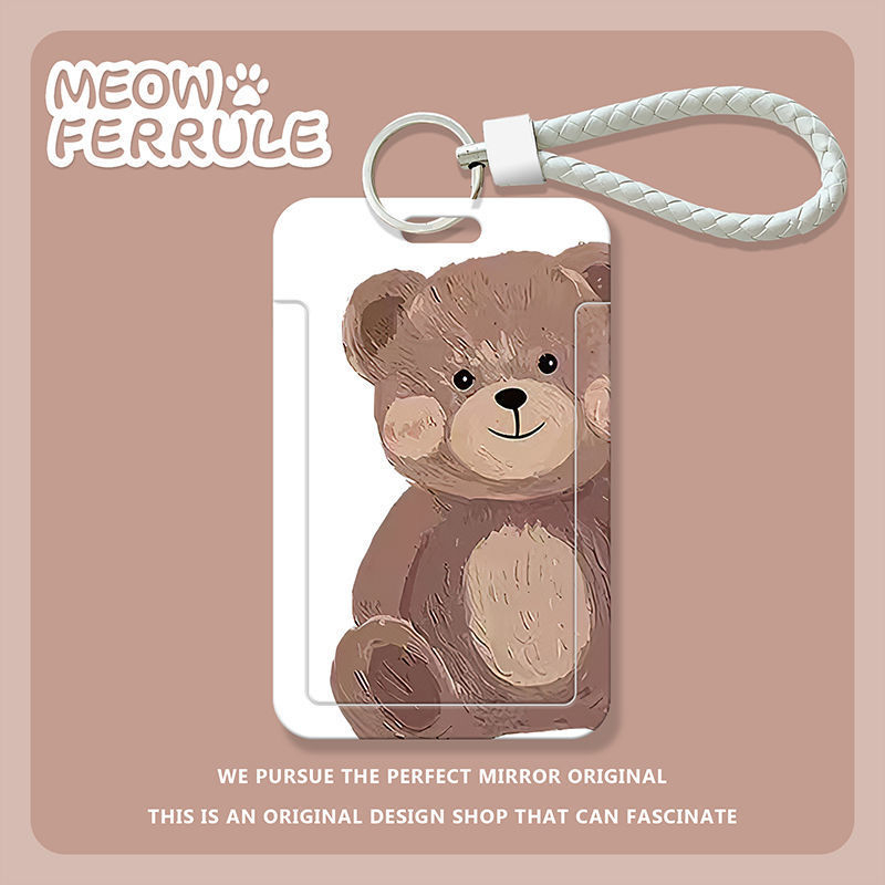 Hoạt Hình Dây Đeo Thẻ id Họa Tiết Hoa Động Vật Dễ Thương Kèm Dây Đeo Tay Tiện Dụng