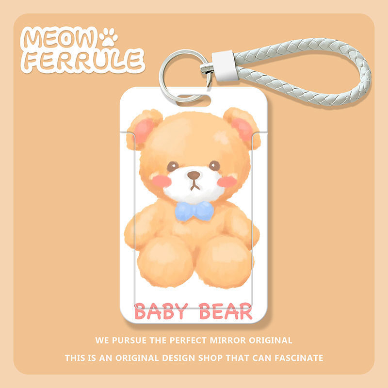 Hoạt Hình Dây Đeo Thẻ id Họa Tiết Hoa Động Vật Dễ Thương Kèm Dây Đeo Tay Tiện Dụng