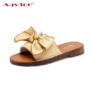  Agsdon Dép Lê Đế Phẳng Siêu Mềm Chống Trượt Đính Nơ Thời Trang Mùa Hè Dành Cho Bạn Nữ 