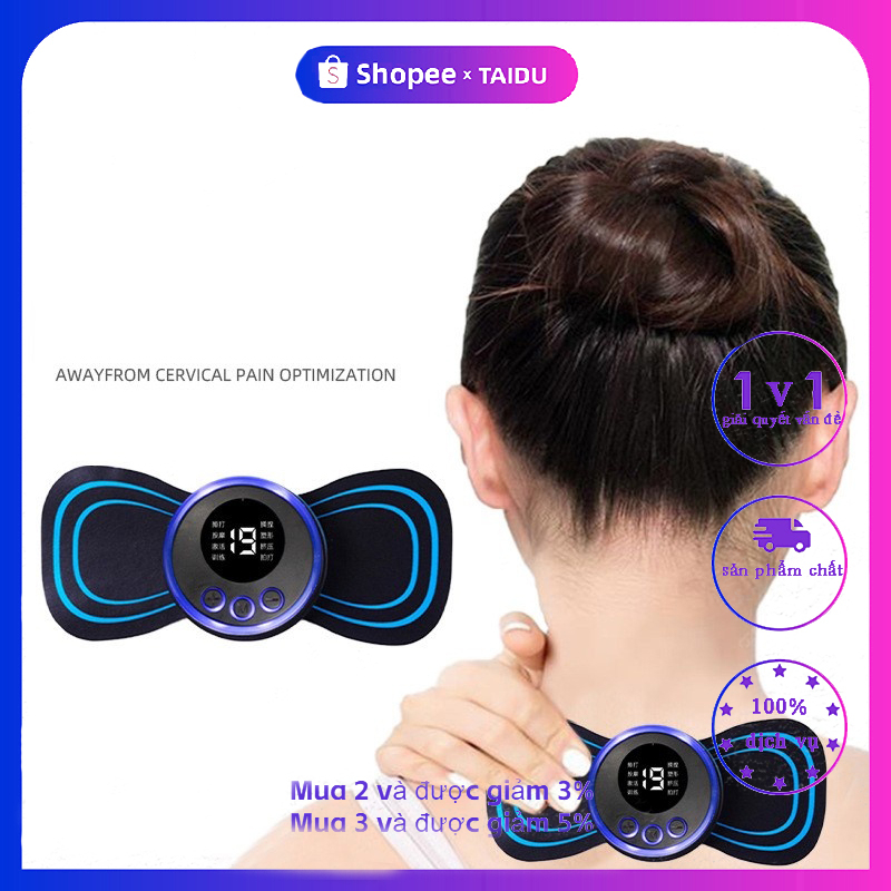 TAIDU Miếng Dán Massage Cổ Vai Mini Thông Minh Chạy Điện