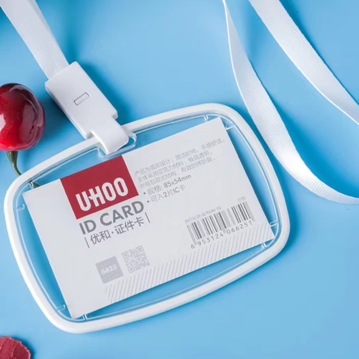 Chủ thẻ không thấm nước có cổ treo dây buộc dài để bảo vệ thẻ id căn hộ văn phòng kiểm soát ra vào trong suốt back to school hộp đựng thẻ giao thông công cộng