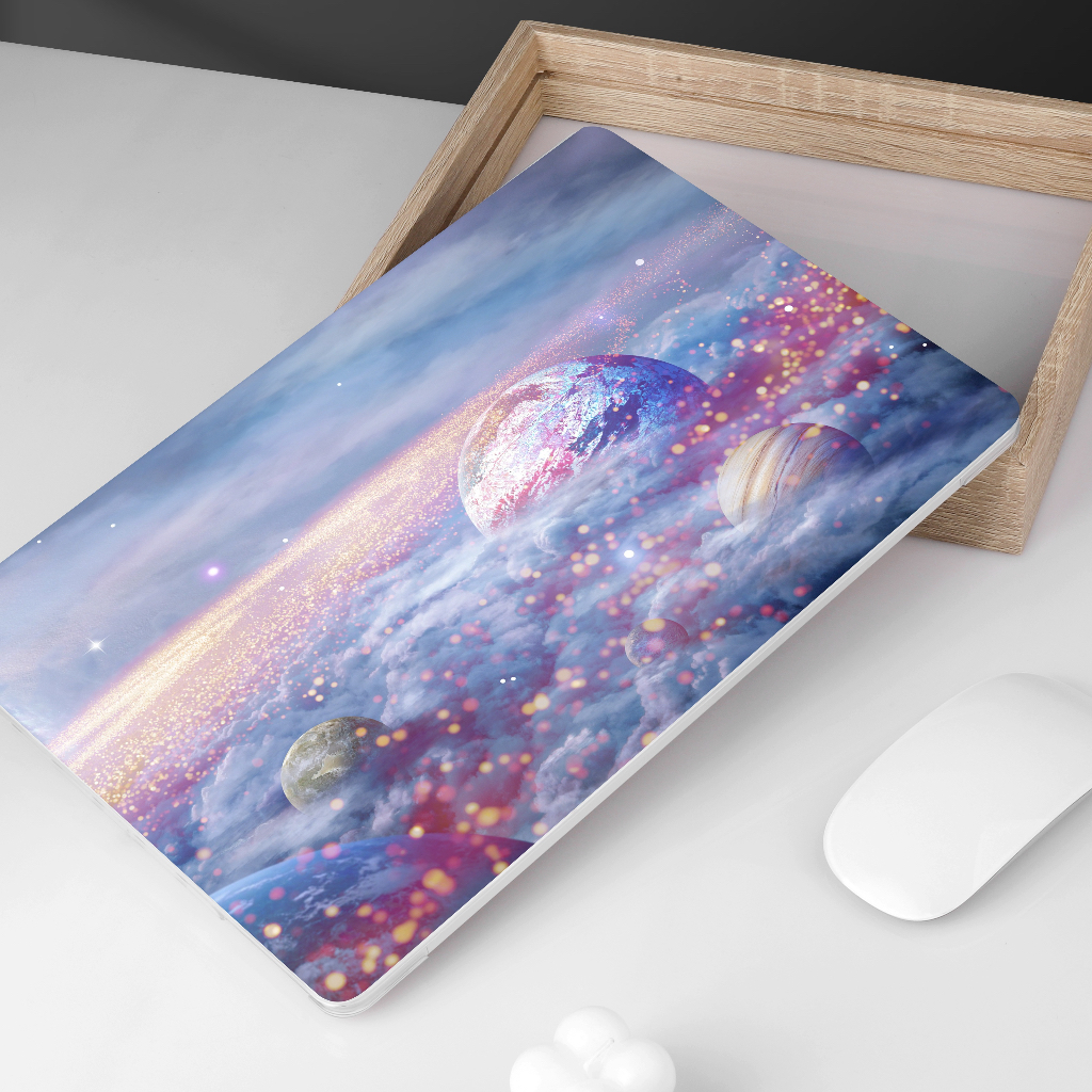 Vỏ in không gian màu tím tương thích cho macbook air 15 a2941 m2 2023 pro 14 16 2023 m2 2022 a2338 air 13 a2681 a2337 m1 2020 a2179 a1932 air 13 a1466 a1369 air 11