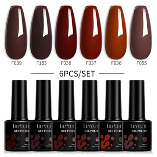 Bộ 6 Lọ Gel Sơn Móng Tay Màu Nâu Đậm / Hồng / Xám 7ml Thương Hiệu BORN PRETTY