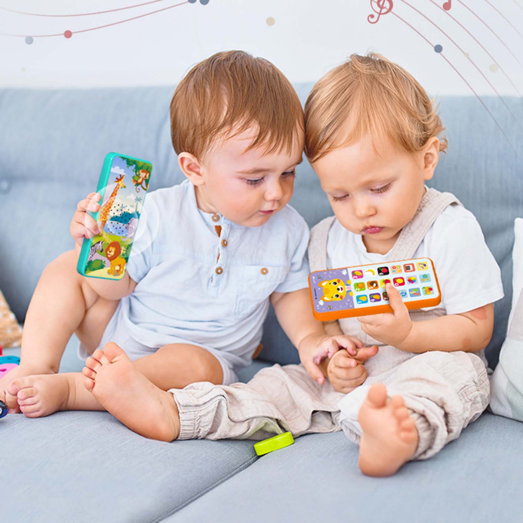 Điện Thoại Đồ Chơi Màn Hình Cảm Ứng Có Nhạc Và Đèn Giáo Dục Sớm Cho Bé
