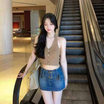 LANJIEXI Áo Hai Dây Cài Nút Thiết Kế Mới Thời Trang Mùa Xuân Theo Phong Cách Hàn Quốc Cho Nữ