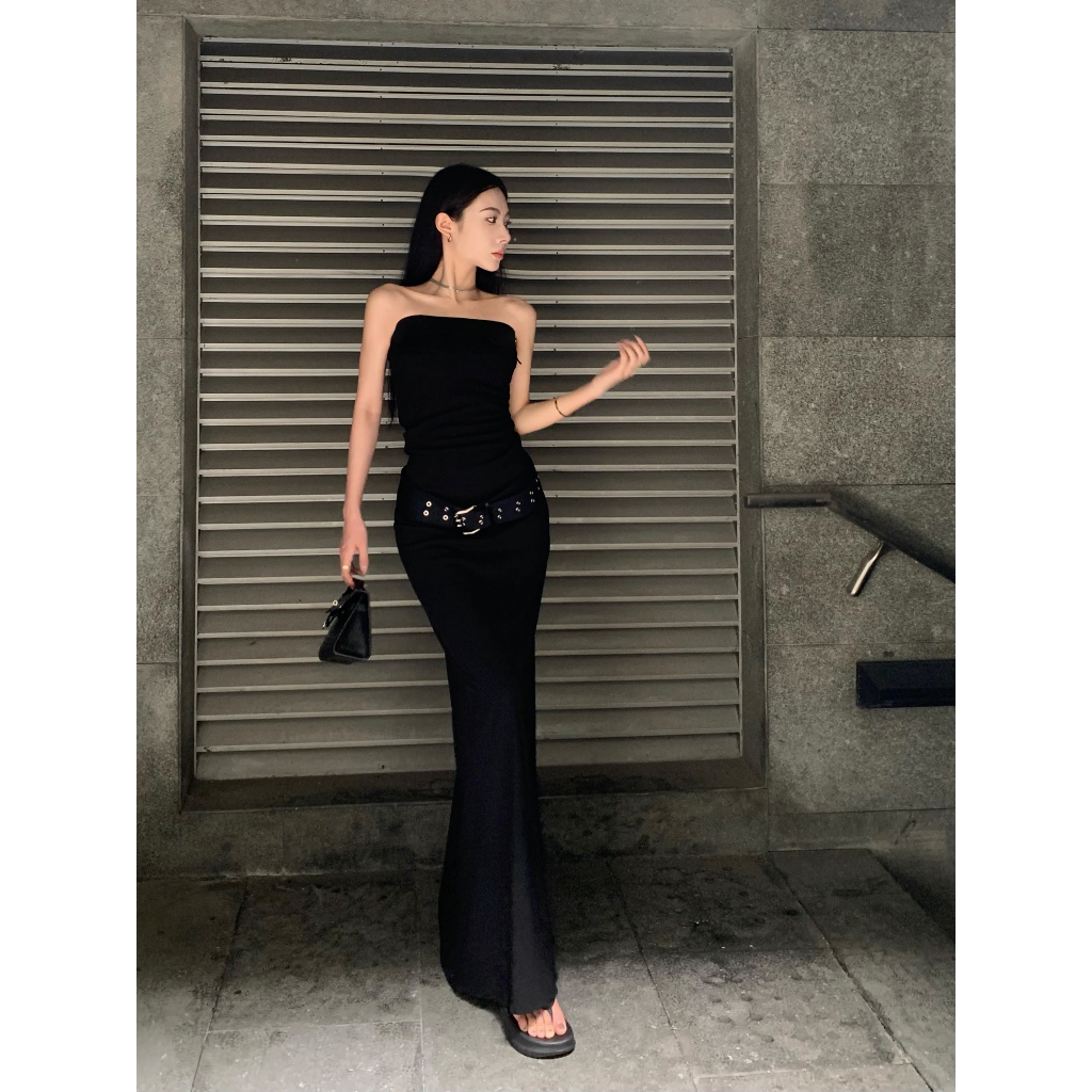 Đầm Đen Trễ Vai Thời Trang Mùa Hè Quyến Rũ Cho Nữ