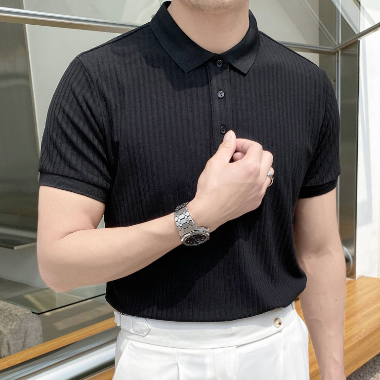 Áo Thun polo Tay Ngắn Chất Nhung Cotton Mỏng Nhẹ Thời Trang Mùa Hè Cho Nam