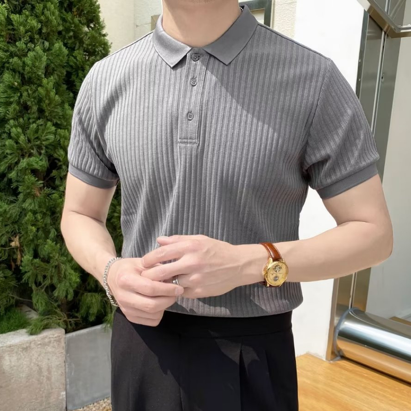 Áo Thun polo Tay Ngắn Chất Nhung Cotton Mỏng Nhẹ Thời Trang Mùa Hè Cho Nam