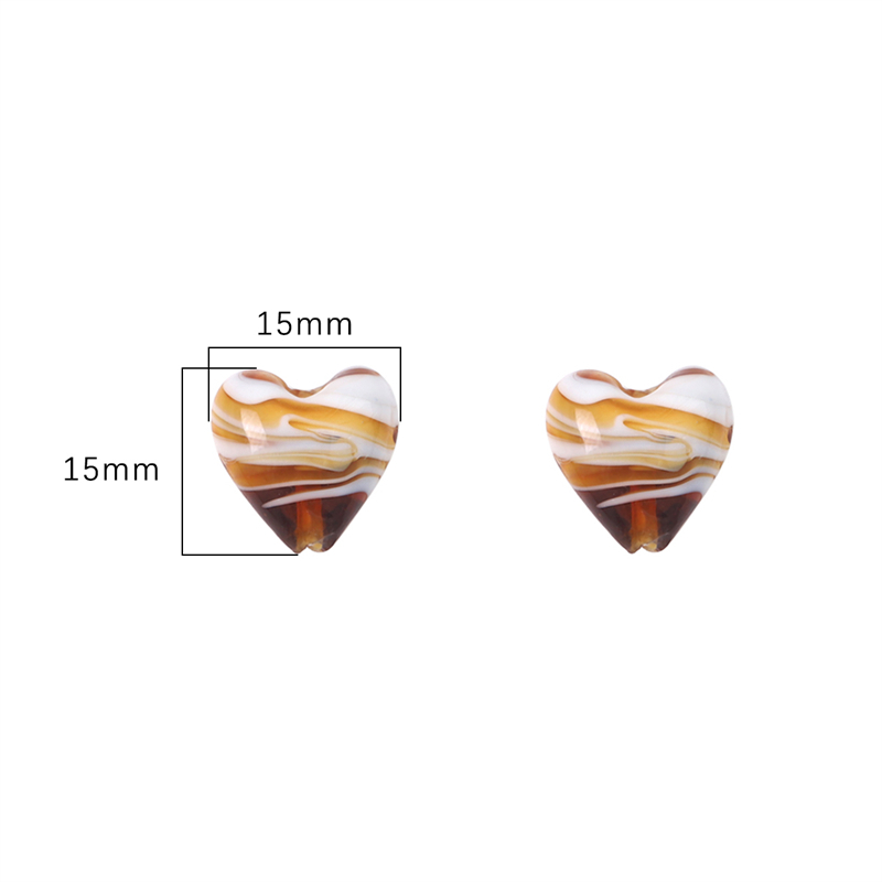 Beadia Hạt Xỏ Lỗ Làm Trang Sức Hình Trái Tim Bằng Kính Murano 15MM Diy