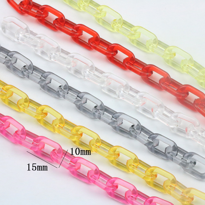 Set 100 Vòng Nối Dây Xích acrylic Trong Suốt 10 * 15mm / 11 * 16mm