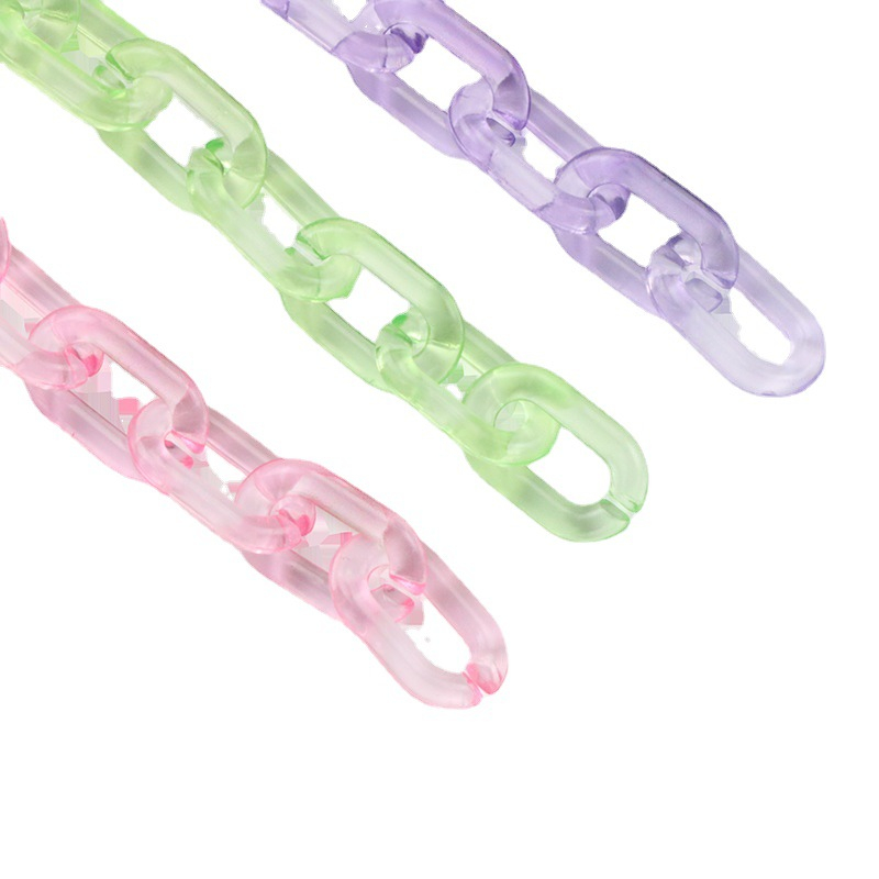 Set 100 Vòng Nối Dây Xích acrylic Trong Suốt 10 * 15mm / 11 * 16mm