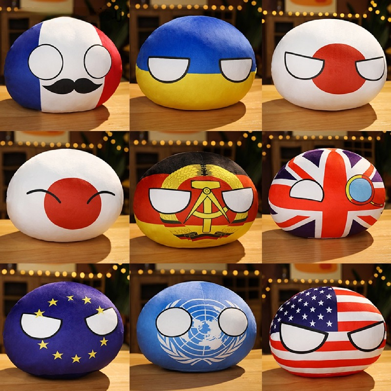 Đồ Chơi Nhồi Bông Hình Quốc Kỳ Các Nước Kích Thước 10cm Cho Bé