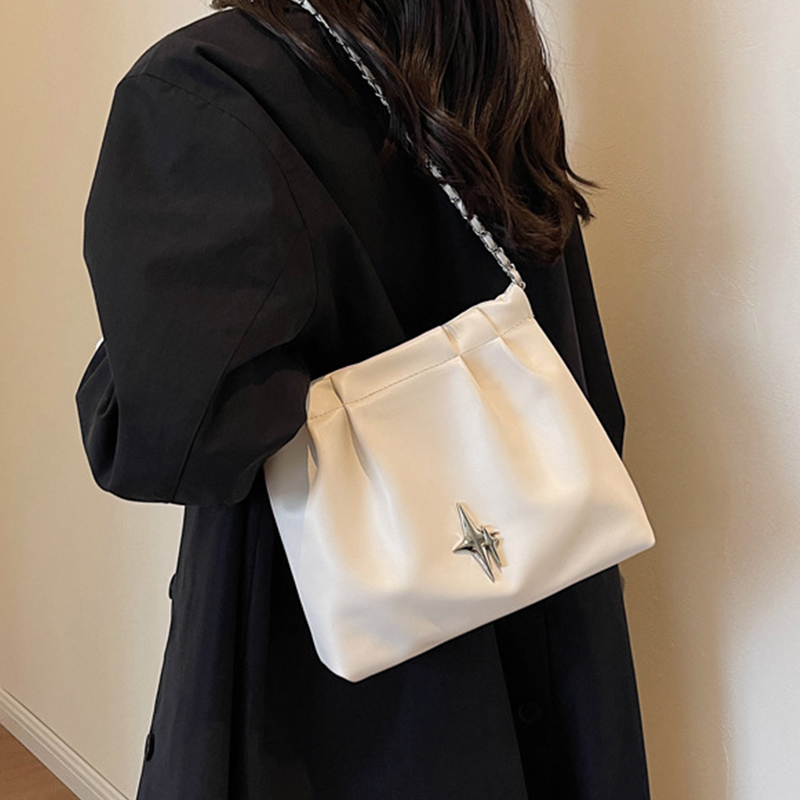 Túi Đeo Chéo Da Pu Màu Bạc Thời Trang Thanh Lịch Cho Nữ