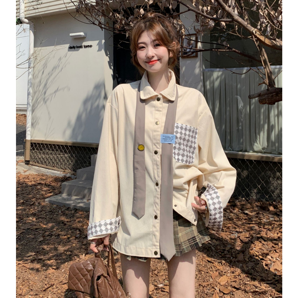 Áo Sơ Mi Tay Dài Dáng Rộng Phối Cà Vạt Phong Cách Vintage Thời Trang Mùa Hè Cho Nữ 1 áo nữ mùa hè mát