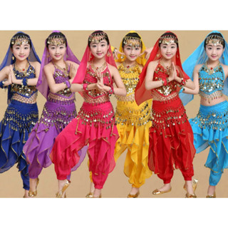 Bộ Trang Phục Biểu Diễn Múa Bụng Phong Cách Ấn Độ Cho Bé Gái