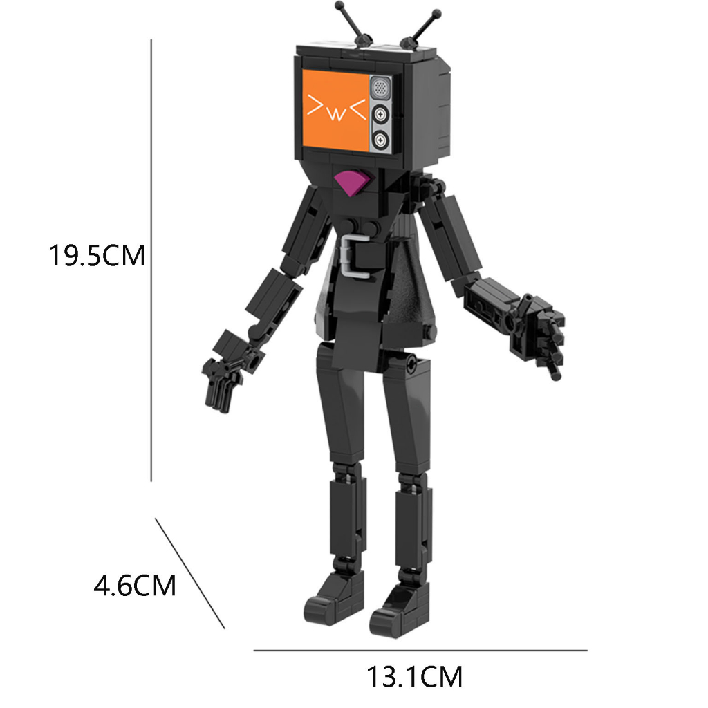 Mô Hình robot Nữ Trượt Tuyết MOC Skibidi toilet VS Cameraman