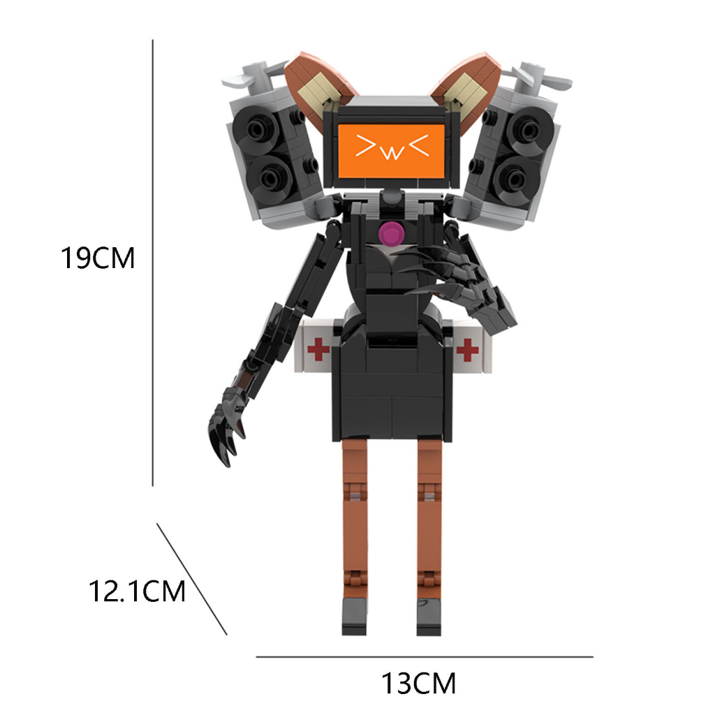 Mô Hình robot Nữ Trượt Tuyết MOC Skibidi toilet VS Cameraman