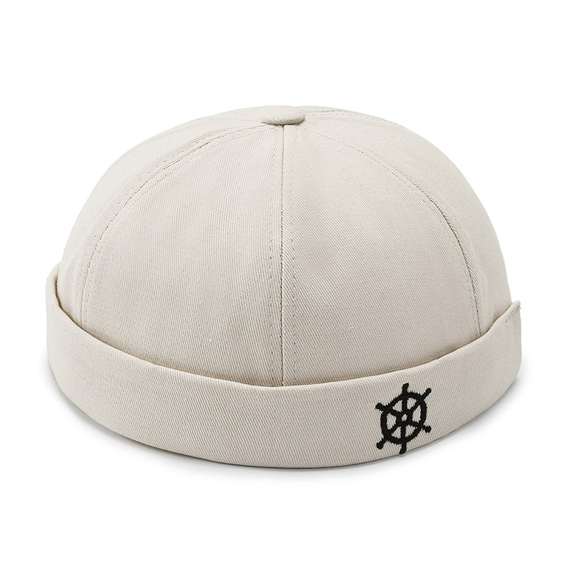 Mũ beanie THE CAPAL cotton Không Vành Thêu Hình Bánh Lái Thuyền Phong Cách Hip Hop Thời Trang Cho Nam Và Nữ