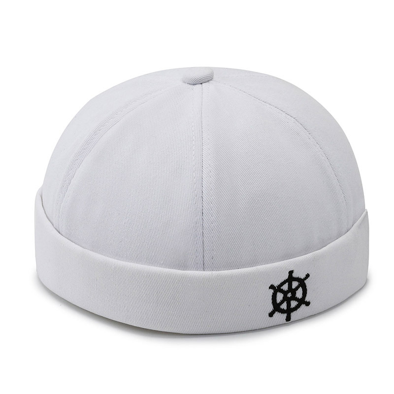 Mũ beanie THE CAPAL cotton Không Vành Thêu Hình Bánh Lái Thuyền Phong Cách Hip Hop Thời Trang Cho Nam Và Nữ