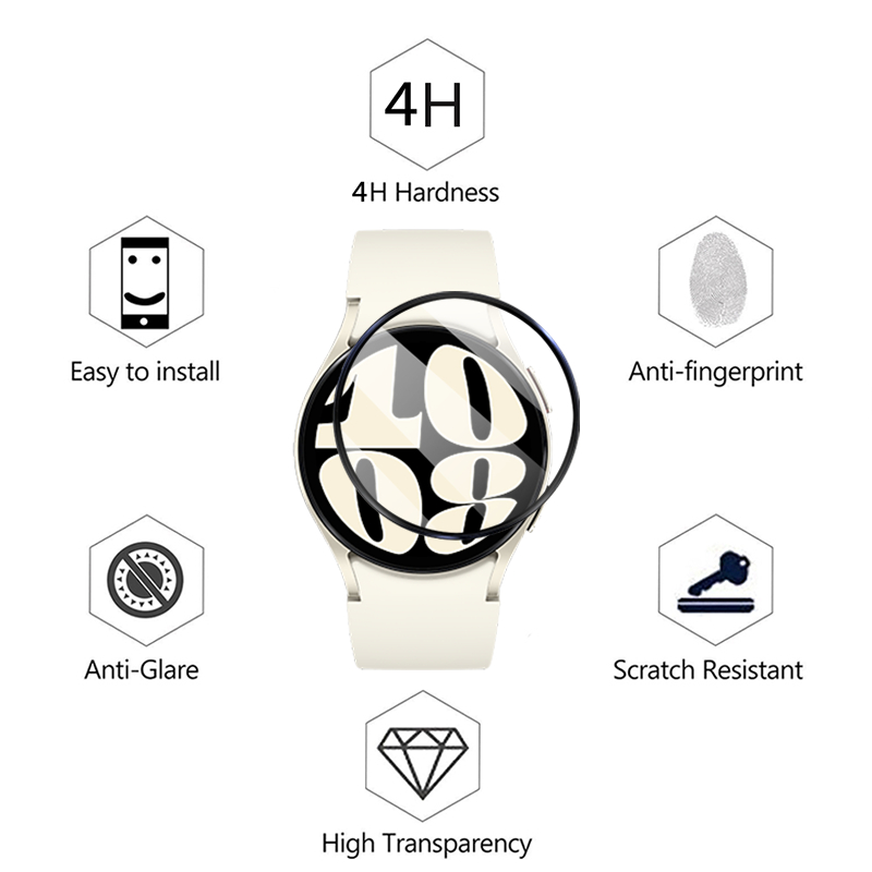 Kính Cường Lực 3D HD Bảo Vệ Màn Hình Đồng Hồ Samsung Galaxy Watch 6 5 4 Pro 45mm 44mm 40mm Watch4 Watch6 Classic 42mm 46mm 43mm 47mm